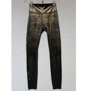 Spanx Gold‎ Foil Leggings High Waisted Tummy Control Athleisure Medium